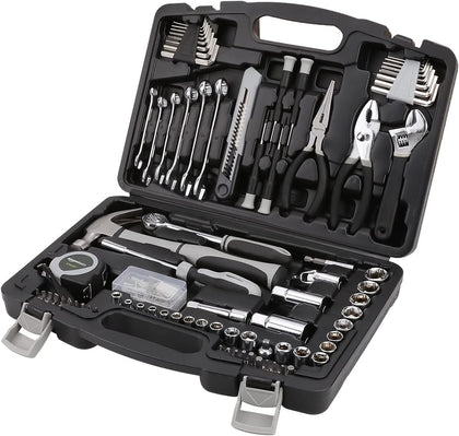 131-Piece General Household Hand Tool Set with Storage Case for Home Repair, Portable