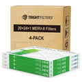 20x24x1 Air Filter 4 Pack, MERV 8 Pleated HVAC Furnace Filter