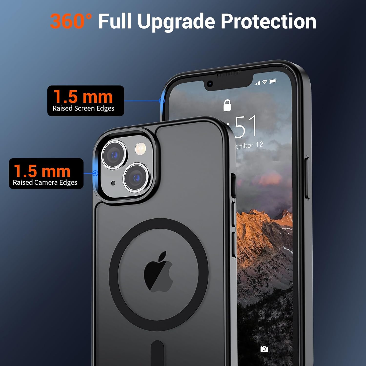 Magnetic for iPhone 15 Case (Compatible with MagSafe) (Military Grade Drop Protection) Translucent Matte Shockproof
