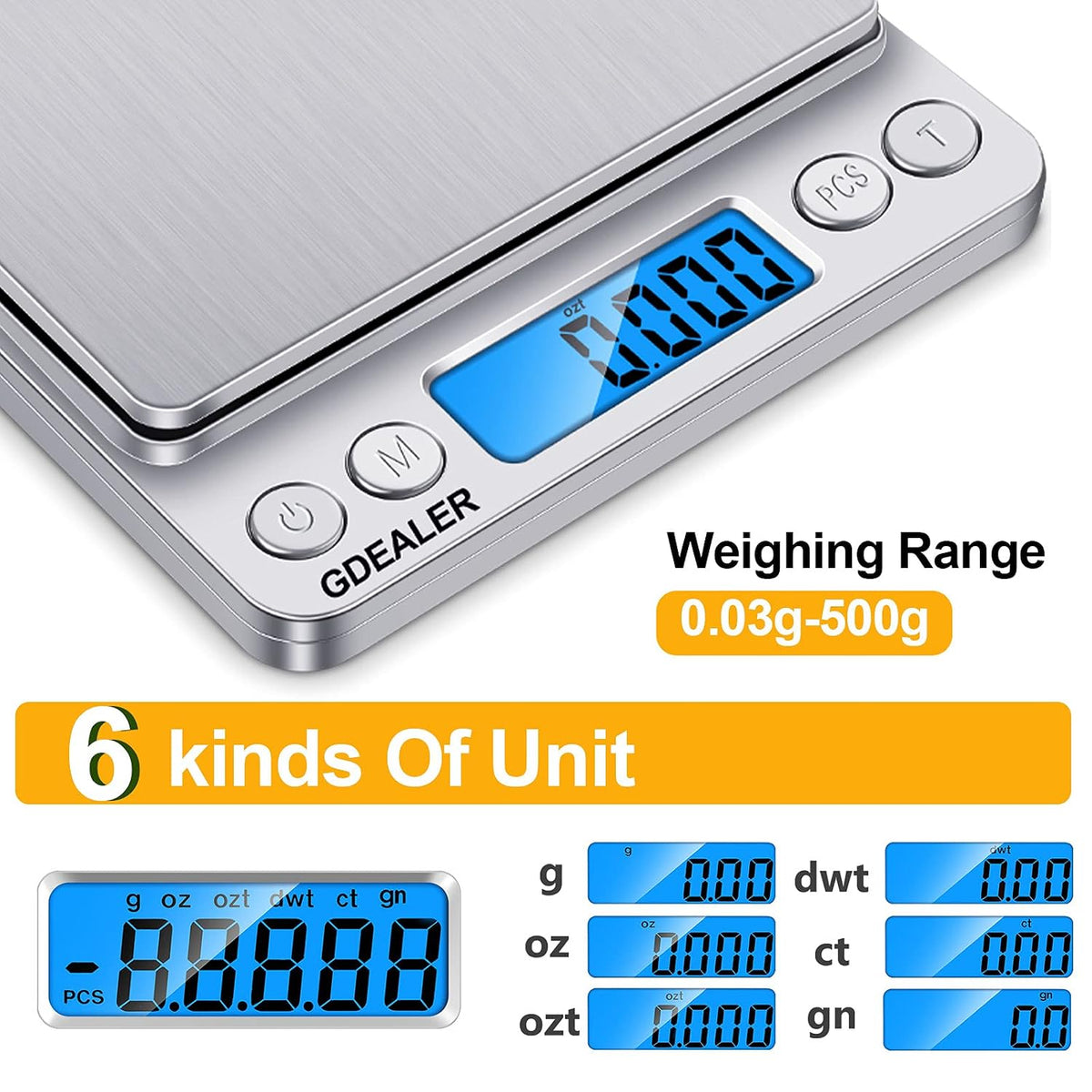 Food Scale, 0.001oz/0.01g Precise Digital Kitchen Scale Gram Scales Weight Food Coffee Scale Digital Scales for
