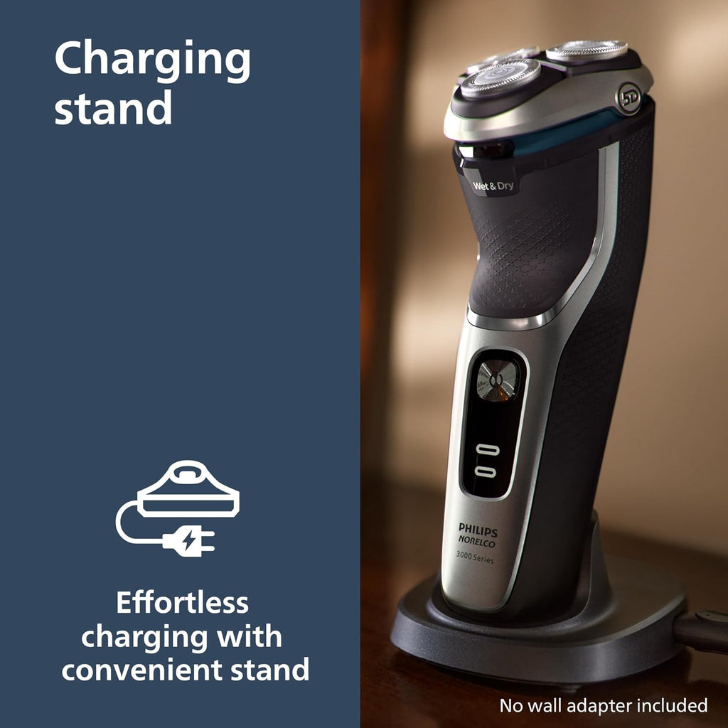 Philips Norelco 3900 Electric Shaver, Storm Blue | 27 Self Sharpening ComfortCut Blades, 5D Pivot & Flex Heads, Wet