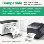 4 x 6 Inch Direct Thermal Shipping Labels, 4 Rolls, 1,800 Labels