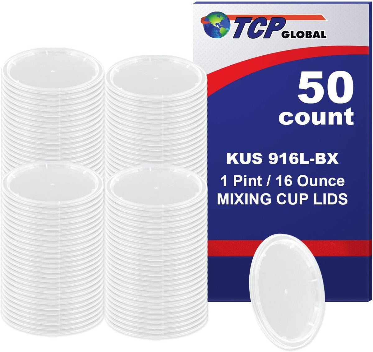 Paint Mixing Cup Lids Only, Box of 50, Pint Size, Lids Only