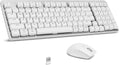 Wireless Keyboard and Mouse Combo, 2.4Ghz Cordless Mechanical Keyboard and Silent Mouse for Business, Low-Profile Red