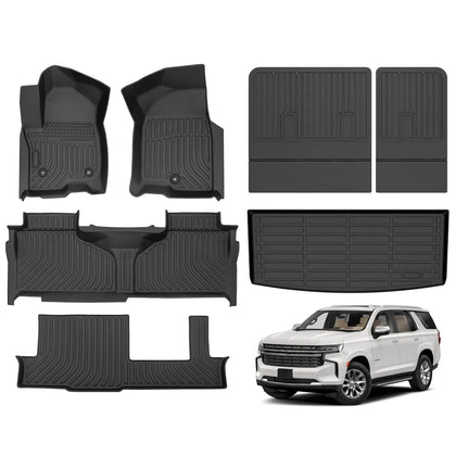 Floor Mats Cargo Liner Set for 2021-2026 Chevy Tahoe & GMC Yukon