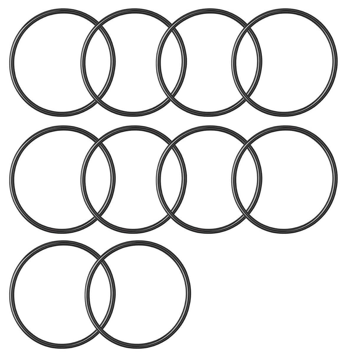 230 Buna-N O-Ring,70A Durometer,2-1/2" ID x 1/8" OD, Black,10-Pack