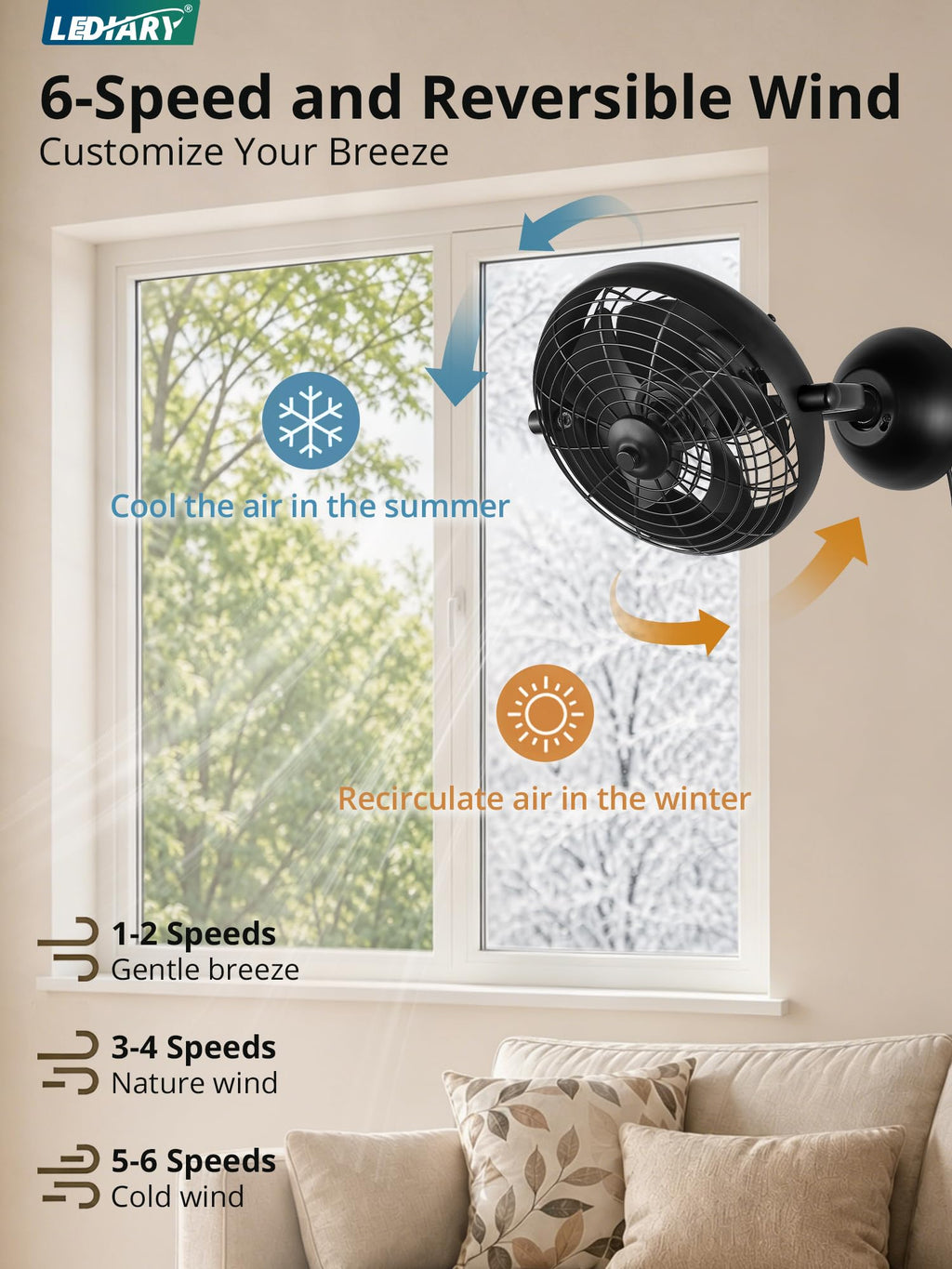 10" Small Wall Mount Fan with Remote Plug in Cord, Black