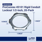 Sigma ProConnex 1/2" Rigid Conduit Locknut, 20-Pack