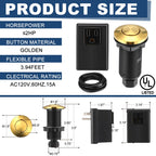 Garbage Disposal Air Switch Kit, Single Outlet, Gold, Short Size