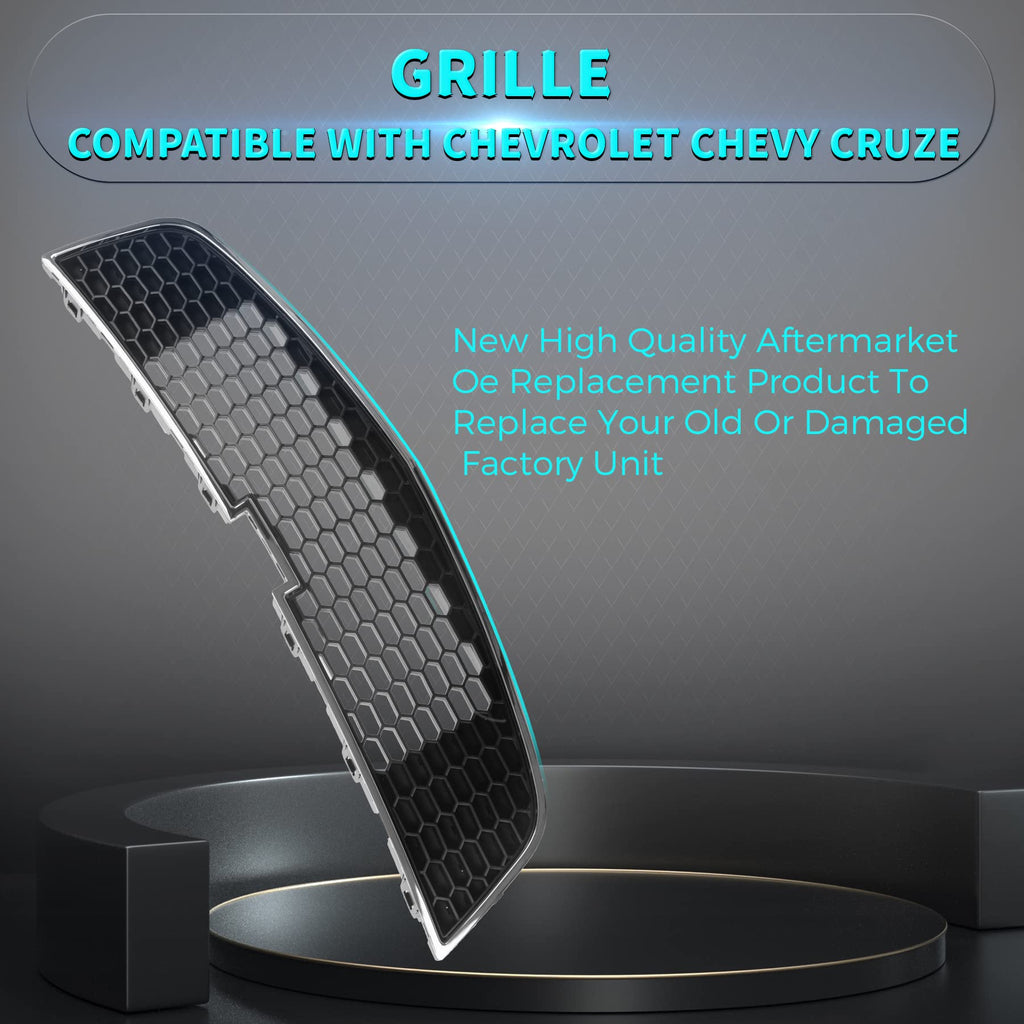 Front Grille Grill Fits Chevy Cruze CHEVROLET 11-14 Chrome Black