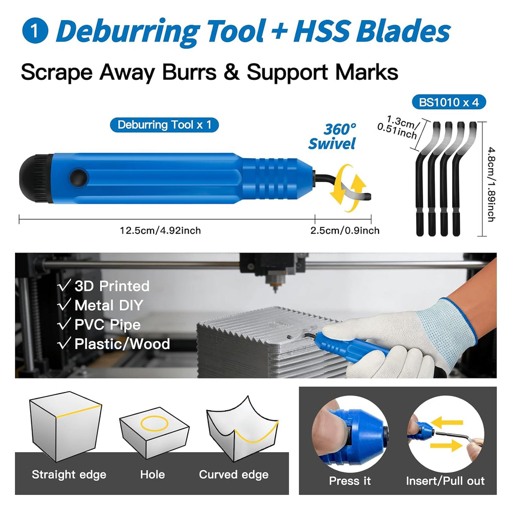 Deburring Tool 3D Printing for Resin PLA with Flush Cutters | 3D Printer Deburring Tool, Flush Cutter, Sanding