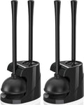Toilet Plunger and Brush, Bowl Brush and Heavy Duty Toilet Plunger Set with Ventilated Holder, 2-in-1 Bathroom