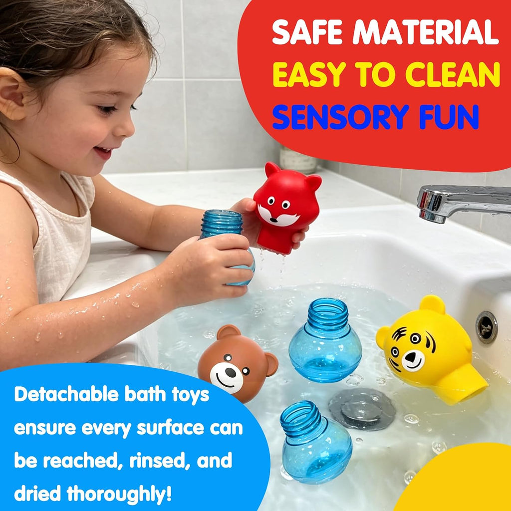 Sensory Bath Toys for Toddlers 1-3: 3PCS Bathtub & Pool Squirt Toys for Kids | Water Table & Tub Floating Toys |