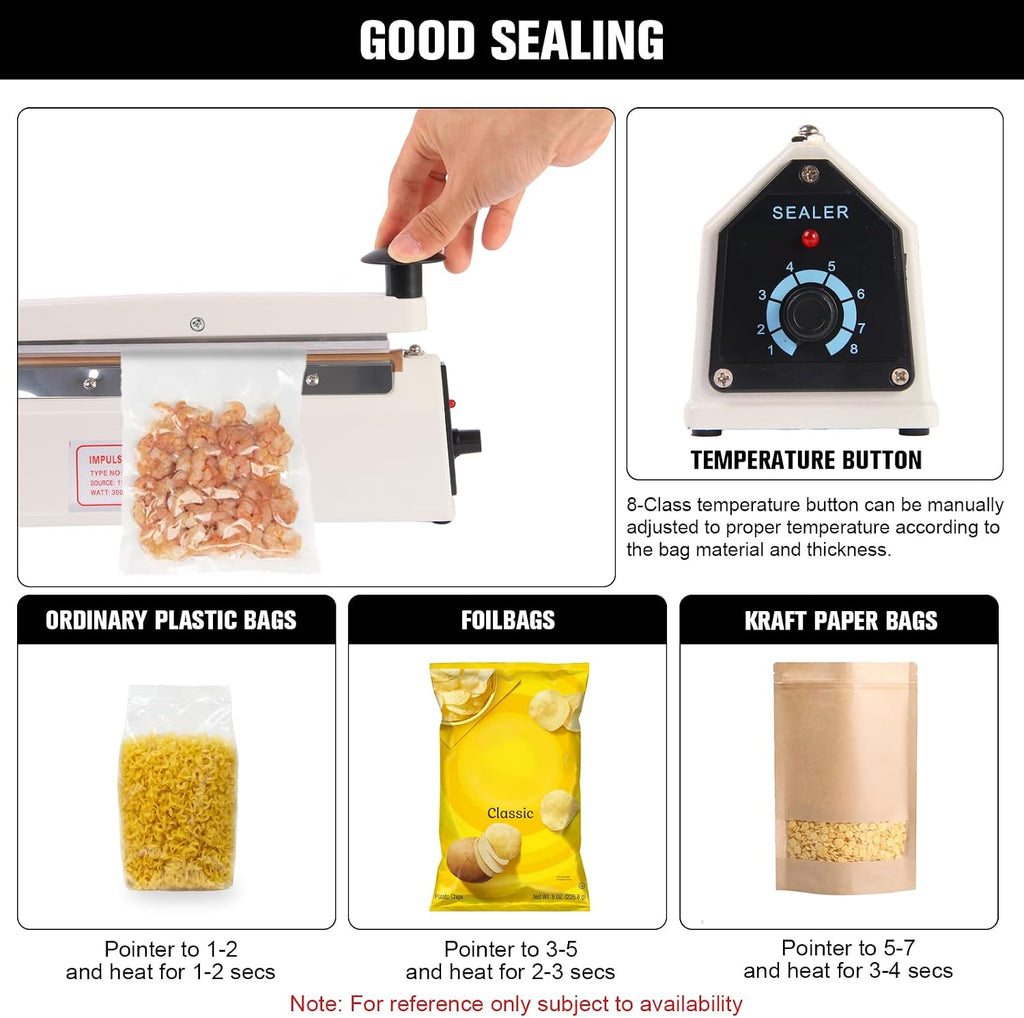8 Inch Commercial Impulse Bag Heat Sealer Machine