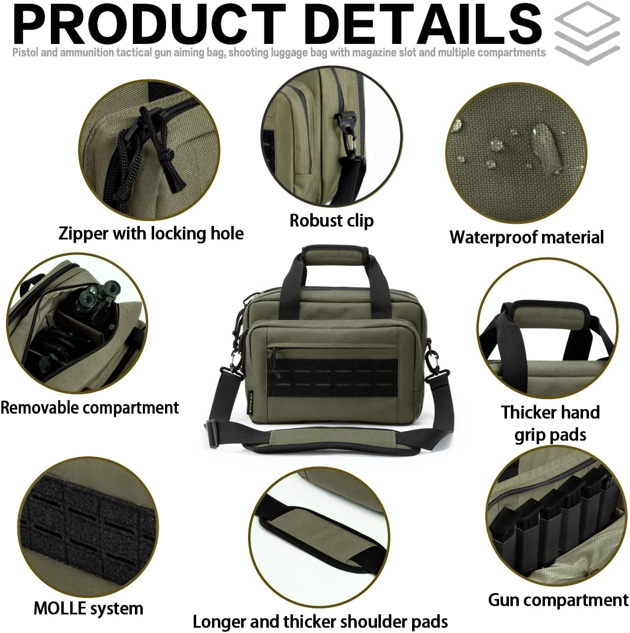 Range Bag,Pistol Case,Gun Range Bags For Handguns And Ammo Pouch 2 Pistols Soft Carrying Shooting Bag