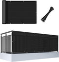 Balcony Privacy Screen Fence UV Protection, 3'x6', Black