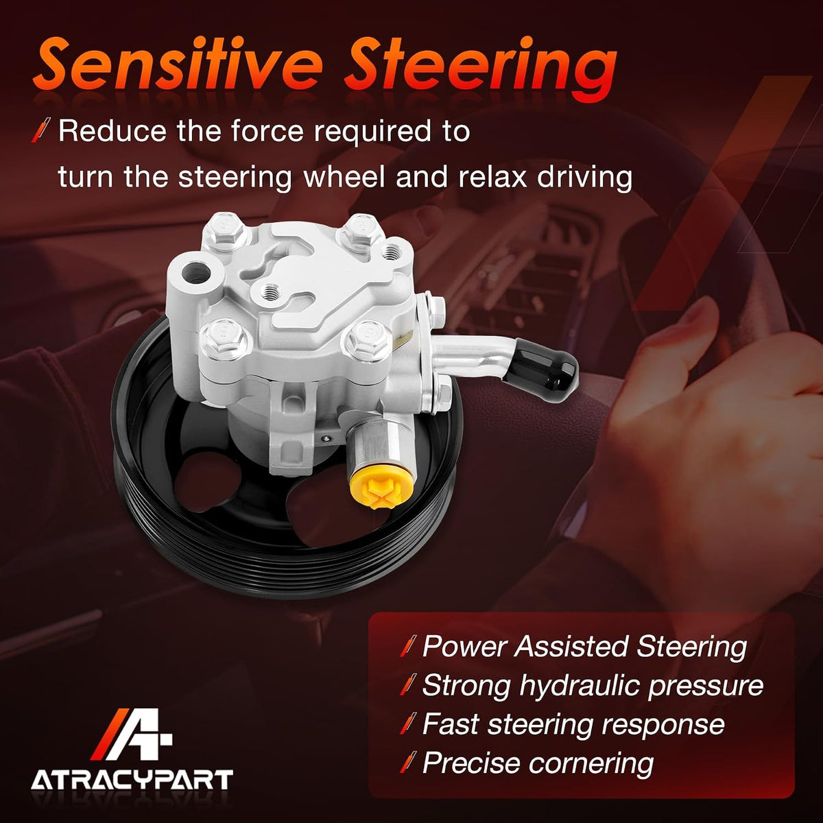 Power Steering Pump with Pulley, Compatible with 2004-2011 Nissan Titan/Armada/Pathfinder and Infiniti QX56, Only Fits 5.6L V8 engines, Replace #21-5366, 49110-7S000, 990-0741, 5898