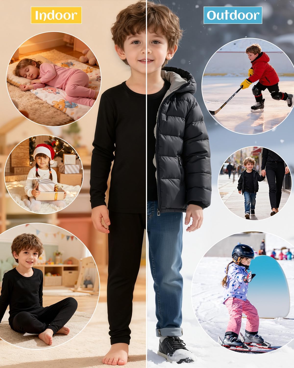 Kids Thermal Underwear Long Johns for Boys Girls Base Layer Toddler Thermal Set Ultra Soft