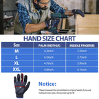 Work Gloves for Men, TPR Impact Protection, Mechanic Gloves,BLue,M
