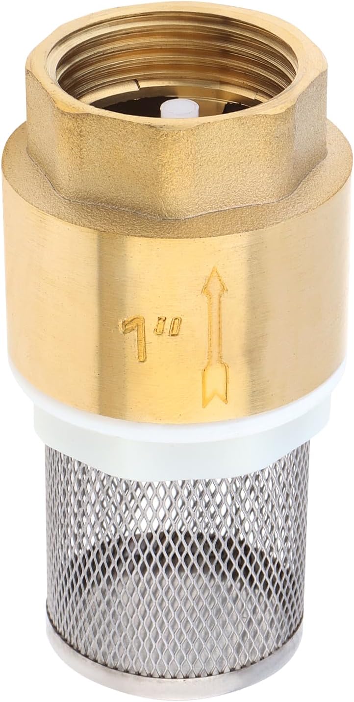Foot Valve 1" DN25 Brass Check Valve Water Pump Bottom Foot Valves Filter