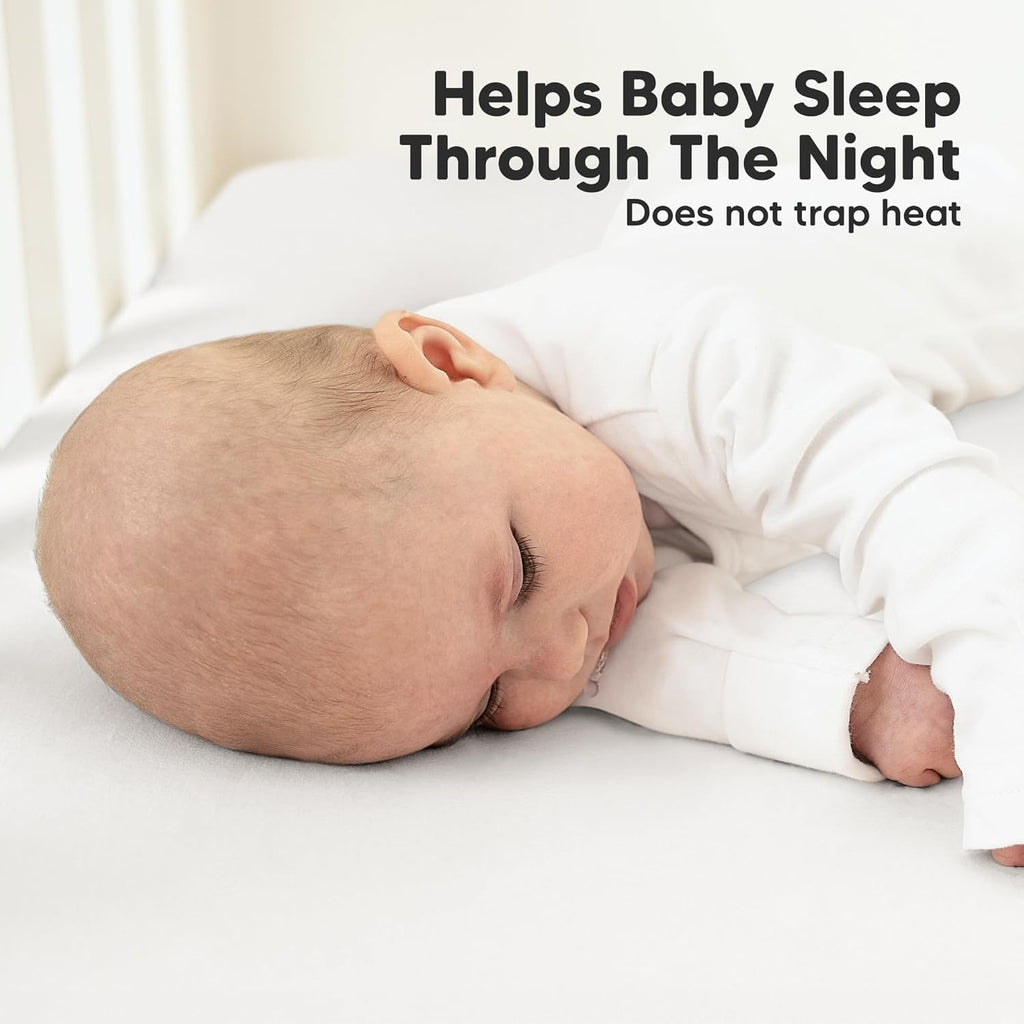 2-Pack Organic Cotton Crib Sheets for Boys, Girls - 52x28 Fitted Crib Mattress Sheet Neutral, Breathable Cover for