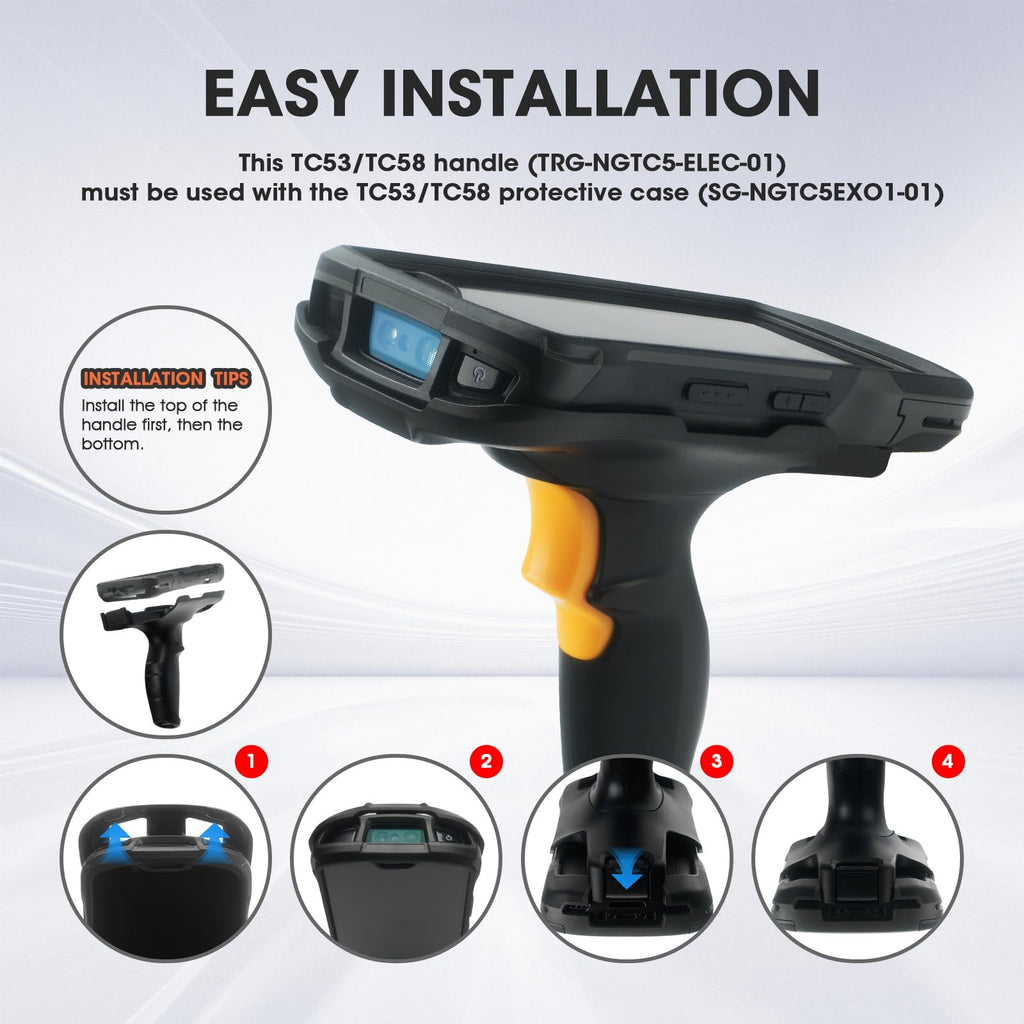 TC53 Trigger Handle for Zebra TC53 TC58 Handheld Barcode Scanner Mobile Computer (TRG-NGTC5-ELEC-01) - Requires Use