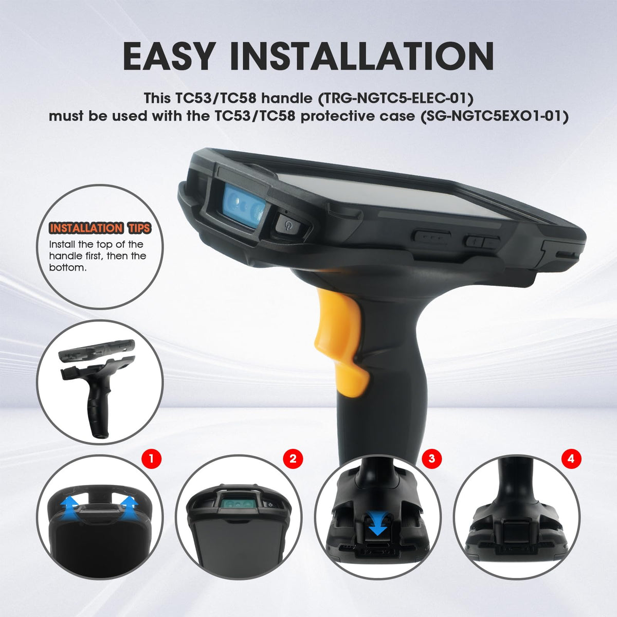 TC53 Trigger Handle for Zebra TC53 TC58 Handheld Barcode Scanner Mobile Computer (TRG-NGTC5-ELEC-01) - Requires Use