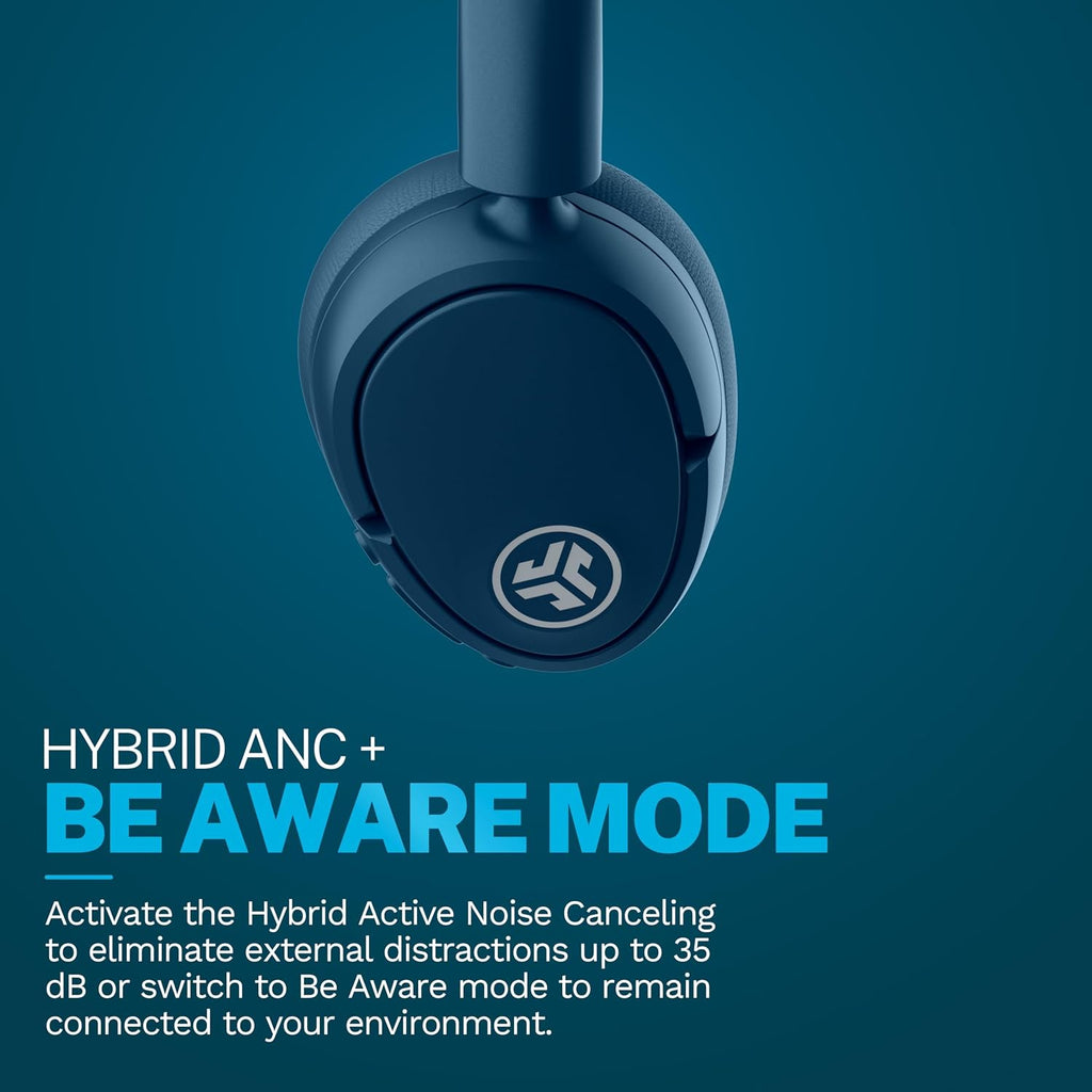 JBuds Lux ANC, Over Ear Headphones, Active Noise Cancelling, Bluetooth, Limited Edition Navy