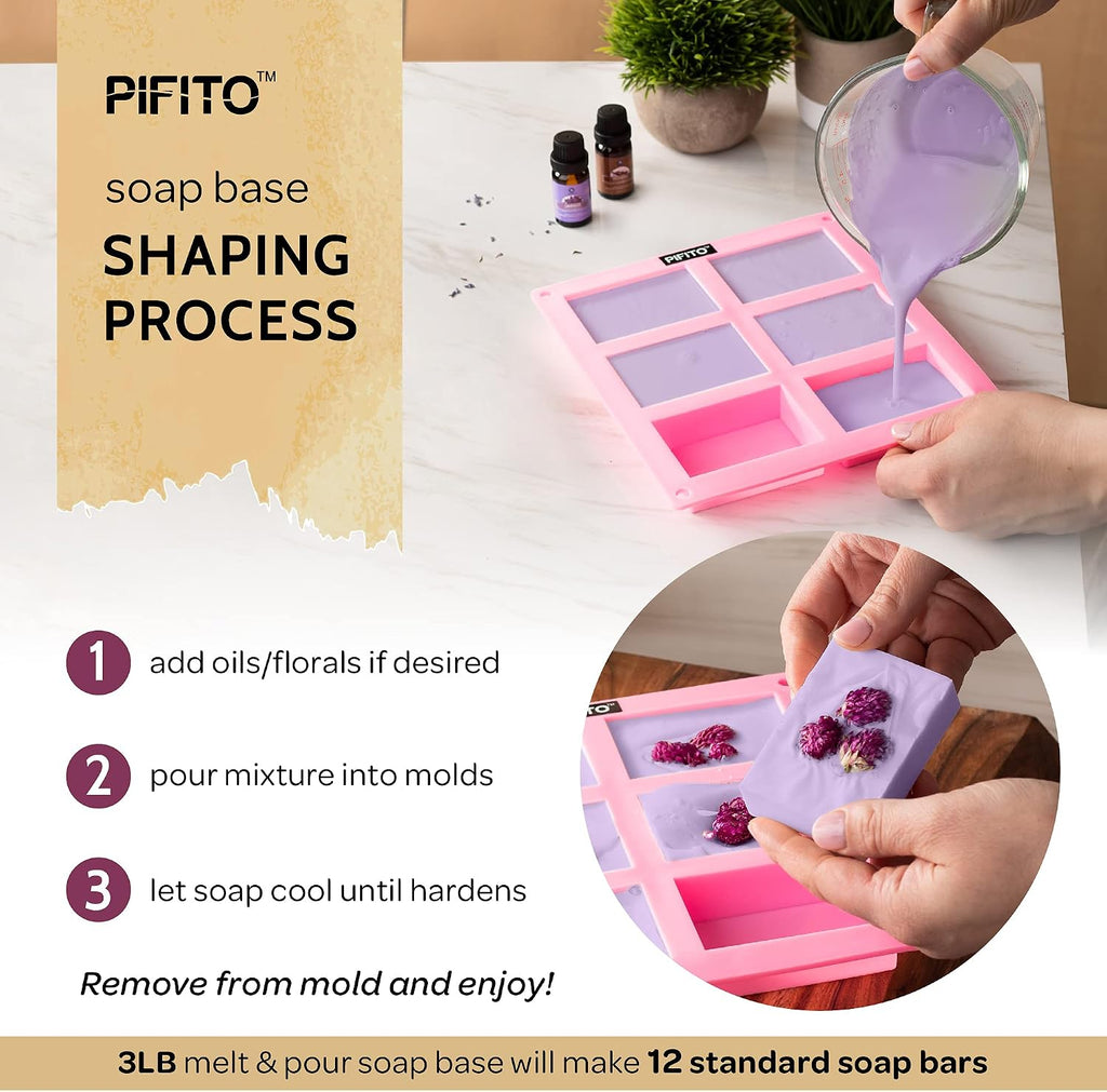 Soap Making Kit │ DIY Soap Making Supplies - 3 lbs Melt and Pour Soap Base (Goats Milk, Shea Butter, Clear), 10-Pack