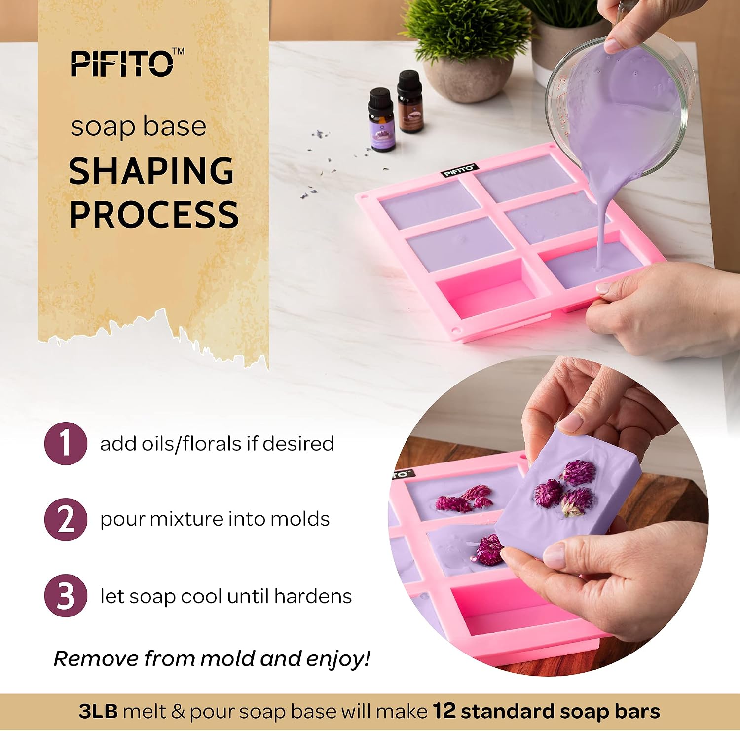 Soap Making Kit │ DIY Soap Making Supplies - 3 lbs Melt and Pour Soap Base (Goats Milk, Shea Butter, Clear), 10-Pack