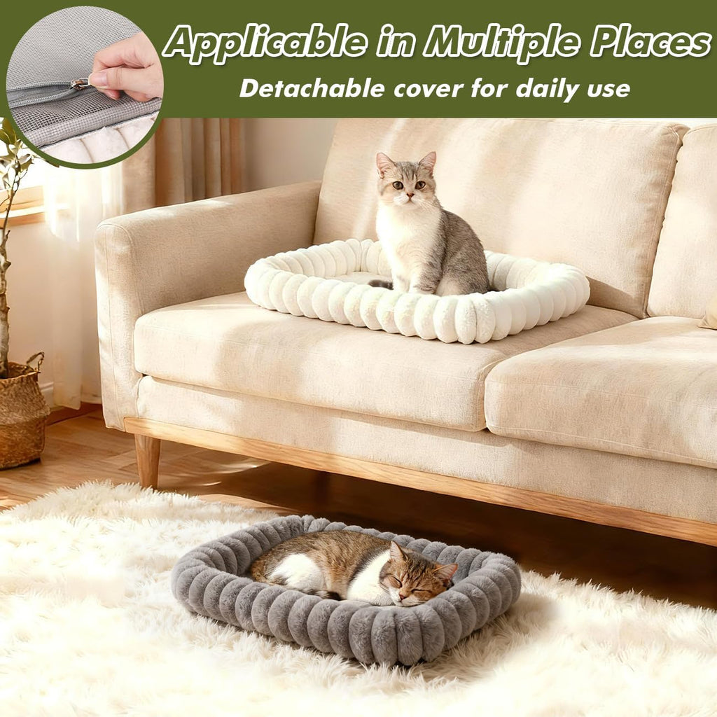 Cloud-Cuddle Cat Window Perch with 4-Sided Bolster, Zipper Design Cushion Window Seat for Window Sill, Sturdy Metal