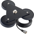 Heavy Duty 8.8inch Triangle Super Strong Magnetic Base Mount SO-239 Connector with 16.4FT Cable PL-259 Plug for Car
