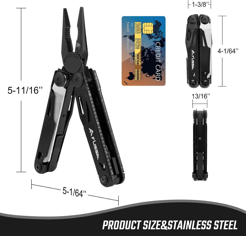 16-in-1 Multitool Pliers with Sheath Stainless Steel EDC | Equipped with Knife, Saw, Screwdrivers, Scissors and