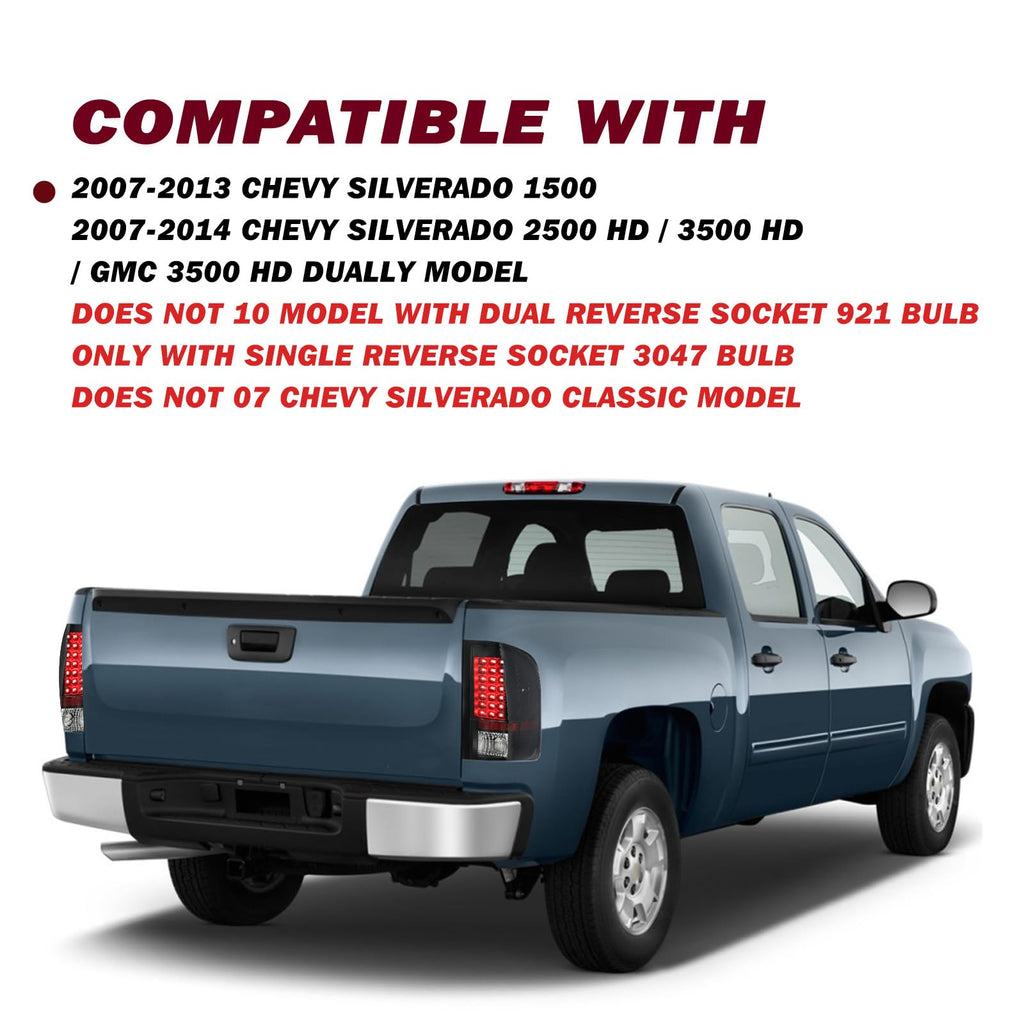 Headlight & LED Taillights Assembly for 07-13 Chevy Silverado 1500
