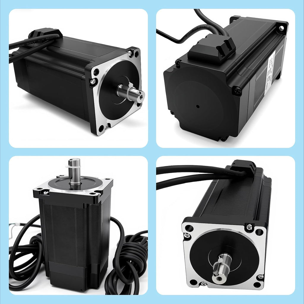 Nema 34 86mm Closed Loop Stepper Motor 1 Axis CNC Kit 4.5 Nm / 640 oz.in 1000 RPM Line Encoder 14mm Shaft 4A DSP Easy Servo & 18-110V DC Closed Loop Step Motor Driver