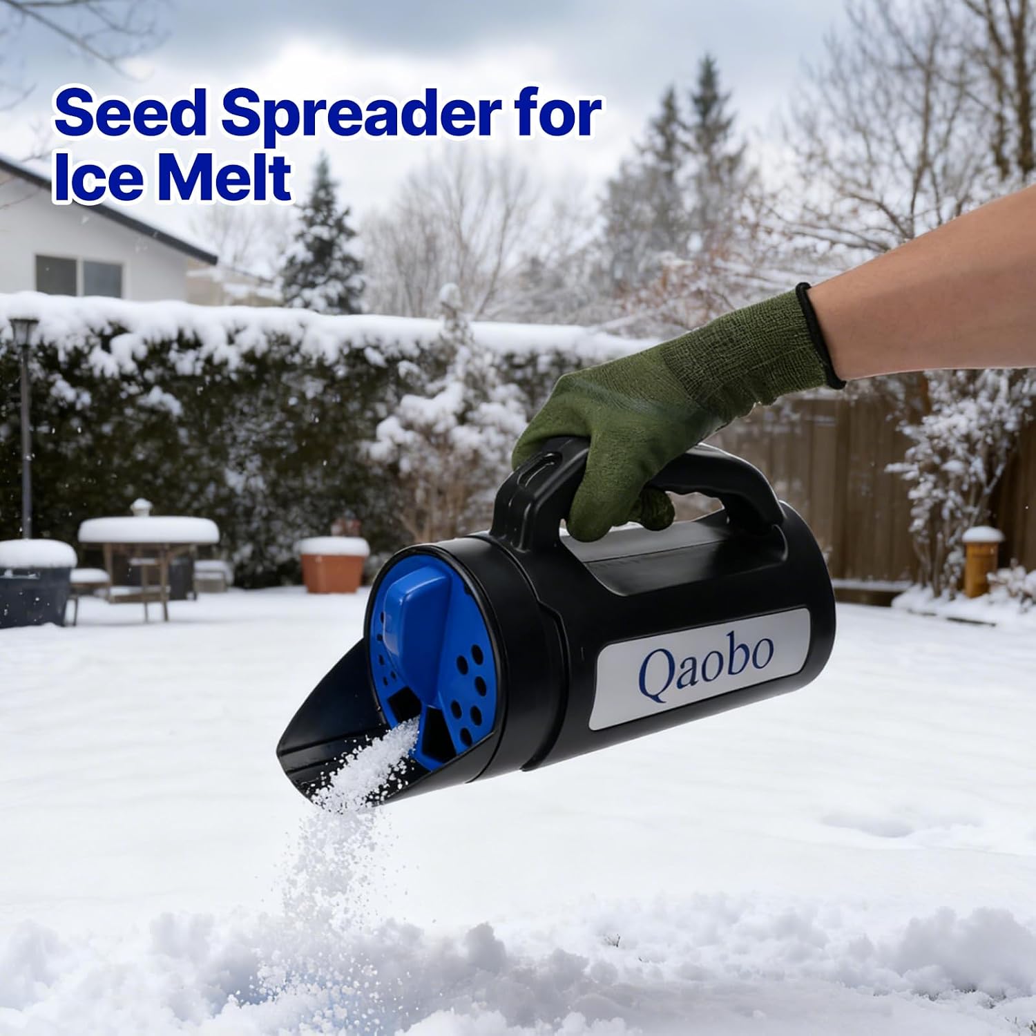 3-Adjustable-Setting Handheld Spreader, Multi-Use Lawn Spreaders for Fertilizer, Grass Seed, Salt and Ice Melt