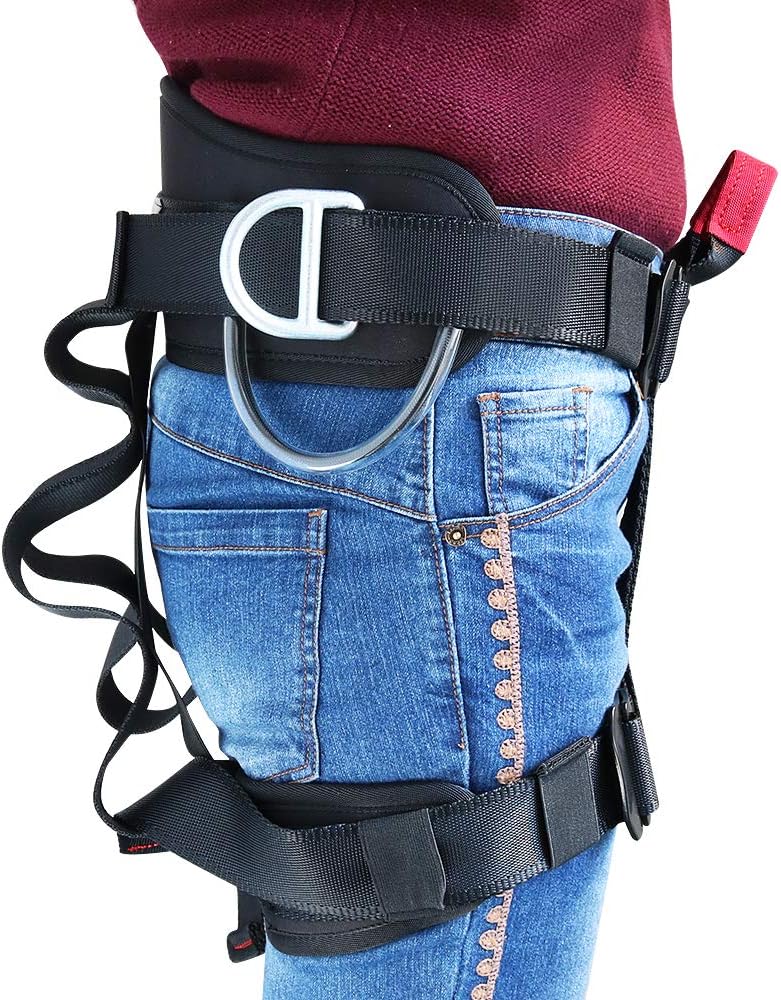 Climbing Harness, Protect Waist Safety Harness Gear, Wider Half Body Harness for Roofing Fire Rescuing Rock Climbing