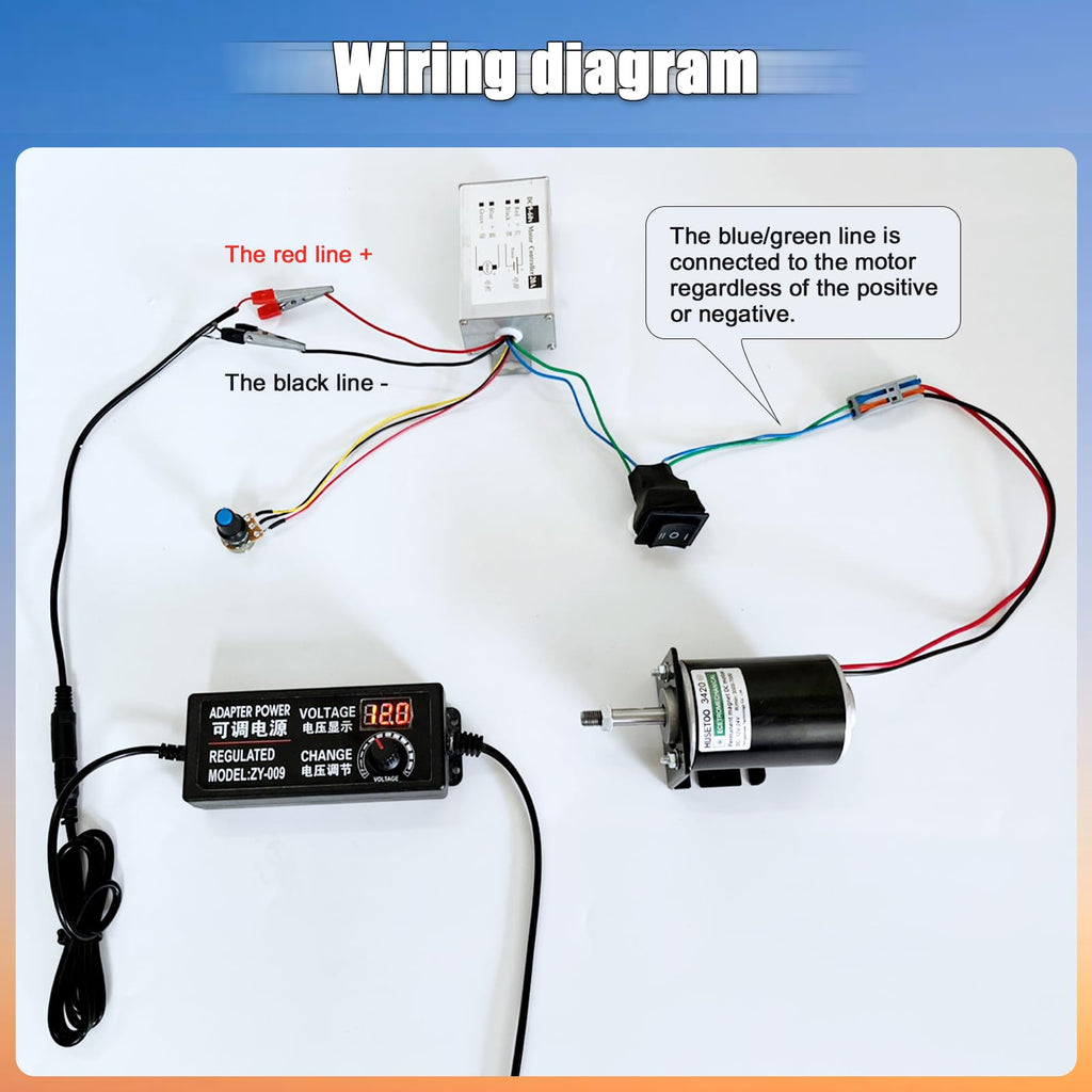HUSETOO DC Motor Speed Controller ，DC 12V 24V 36V 48V 60V Motor Pulse Width Modulator Regulator Motor Variable Speed Controller