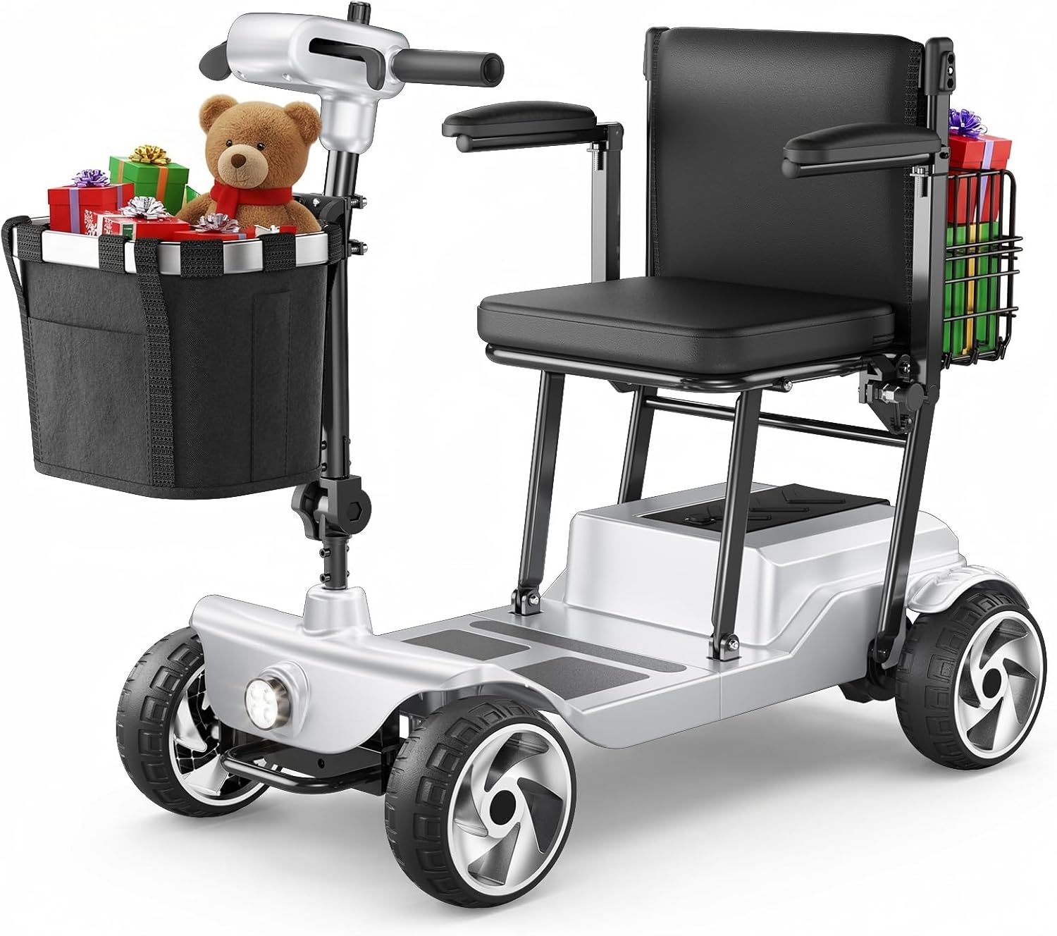 20 Miles Mobility Scooter for Adults and Seniors, Airport Approved, Silver