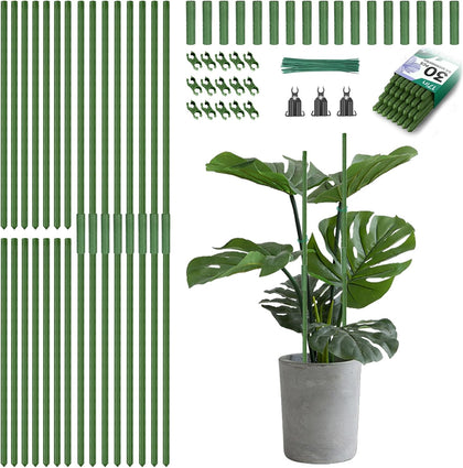 Garden Trellis for Climbing Plants Outdoor, 30 Pack 17" Tomato Stakes Set with Clips & Connectors,Garden Plant