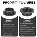 uxcell 8Pcs Flanged Sleeve Bearings,ID12mmxOD14mmxL6mm POM Bushing,Black