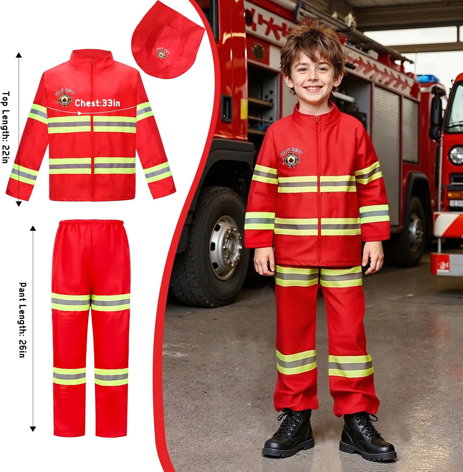 Toddler Dress Up Clothes, 4 in 1 Career Costumes for Kids 3-8 | Four complete career outfits for pretend play at
