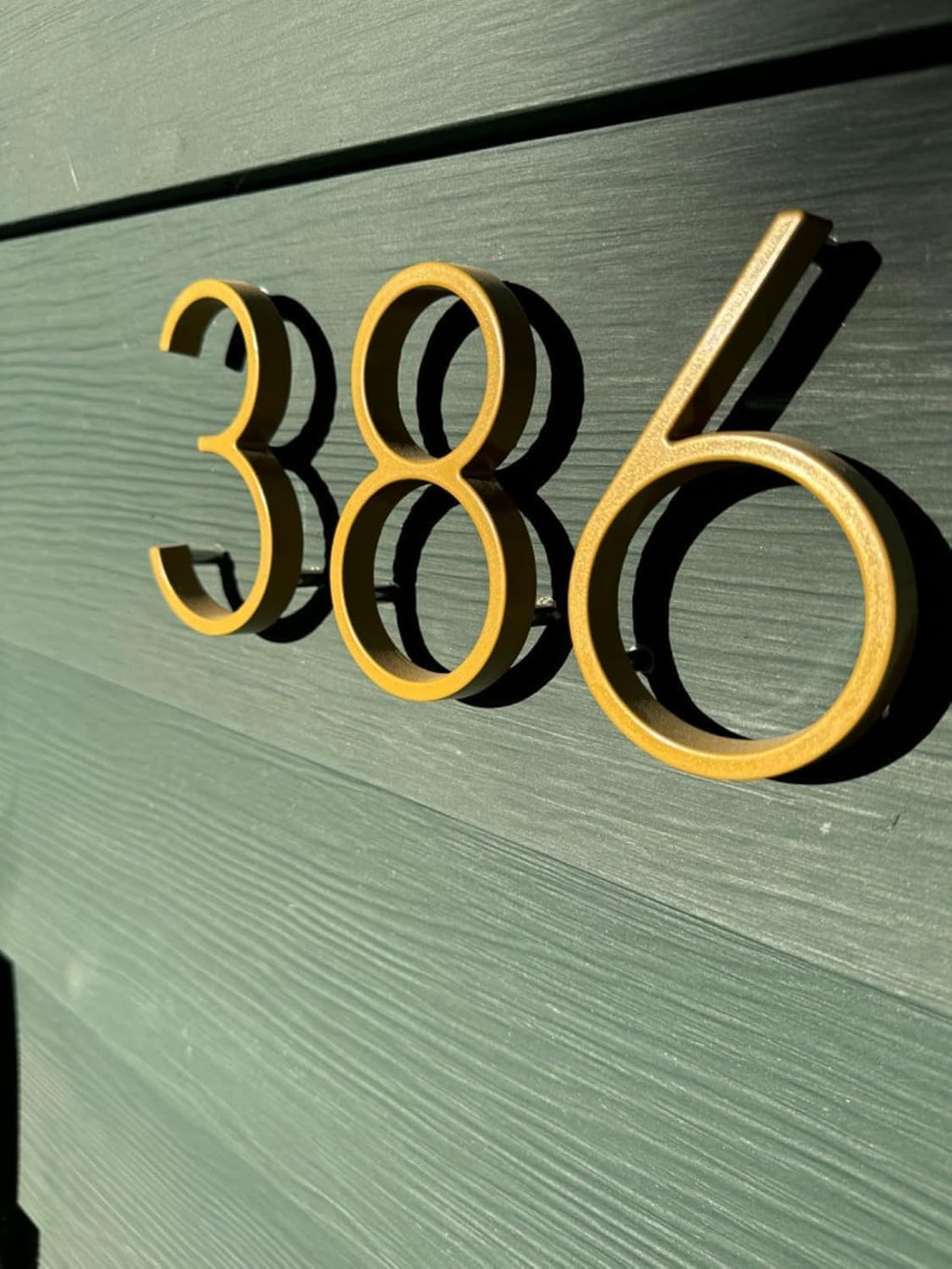 Premium 5" Floating Zinc Alloy House Numbers - Gold & Silver Starry Shine Finish, 304 Stainless Steel Screws, Long &