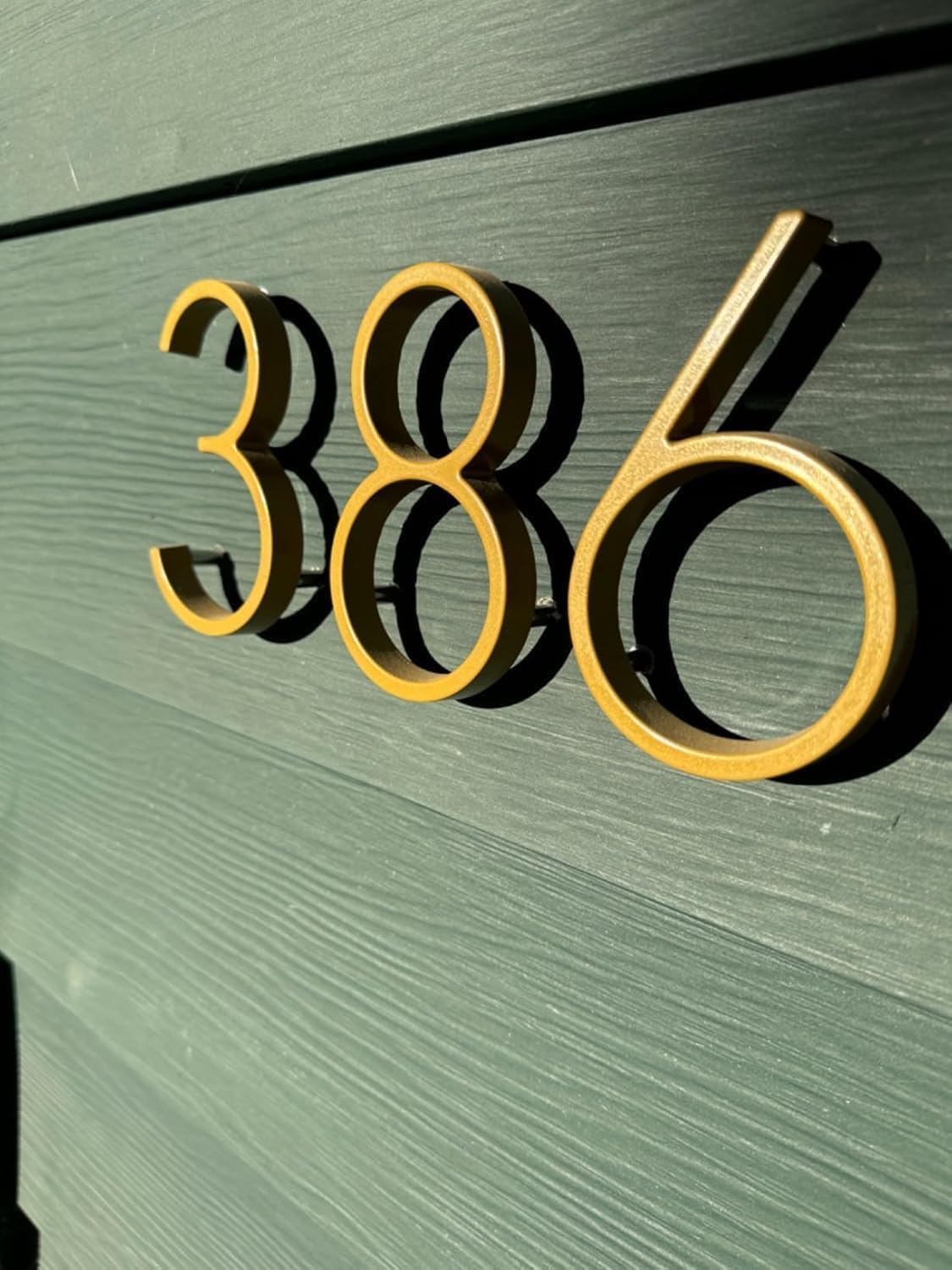 Premium 5" Floating Zinc Alloy House Numbers - Gold & Silver Starry Shine Finish, 304 Stainless Steel Screws, Long &