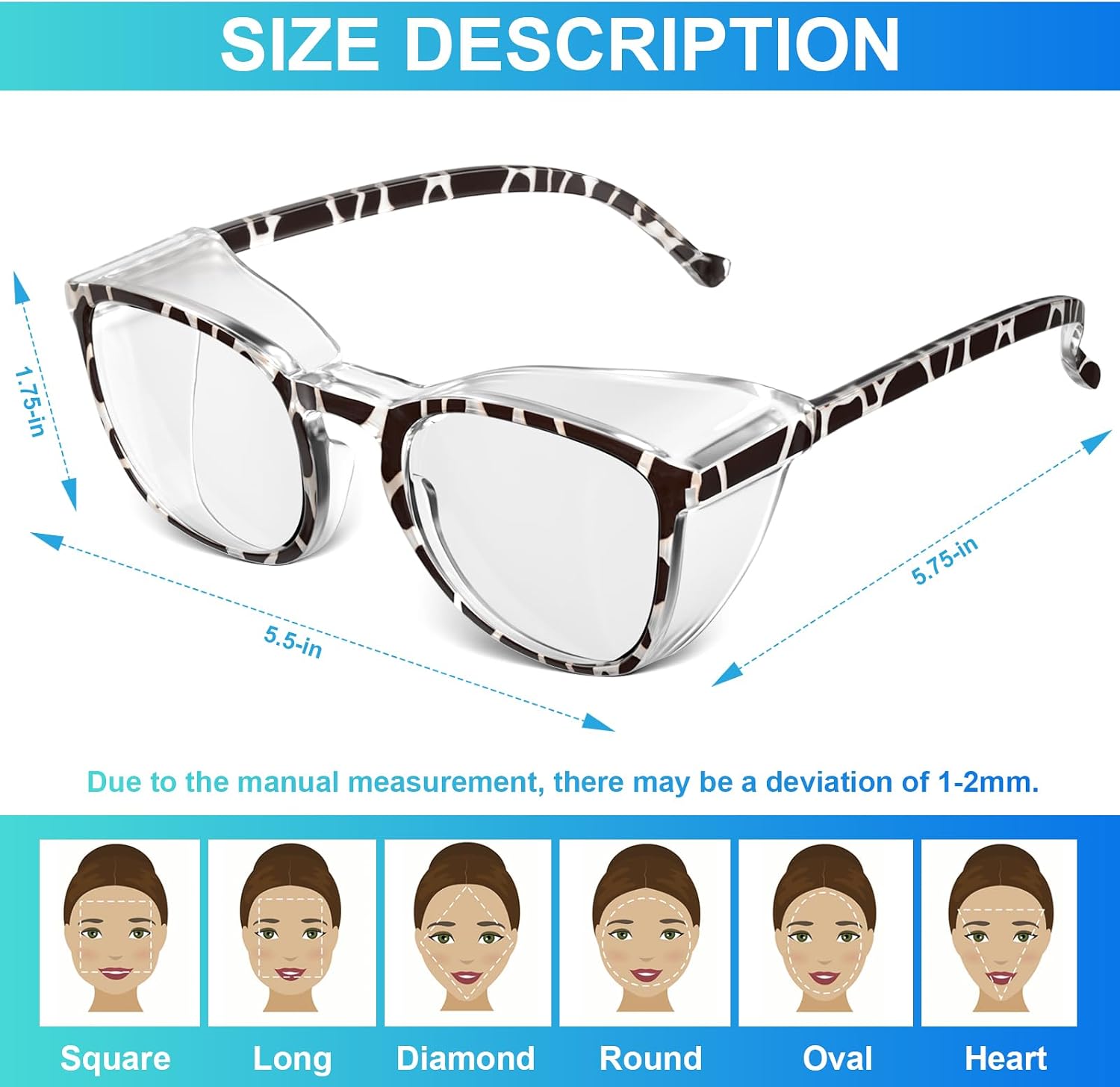 3 Pack Safety Glasses Goggles for Women, Anti Fog Clear Safety Glasses Scratch Resistant Protective Eyewear for Nurses