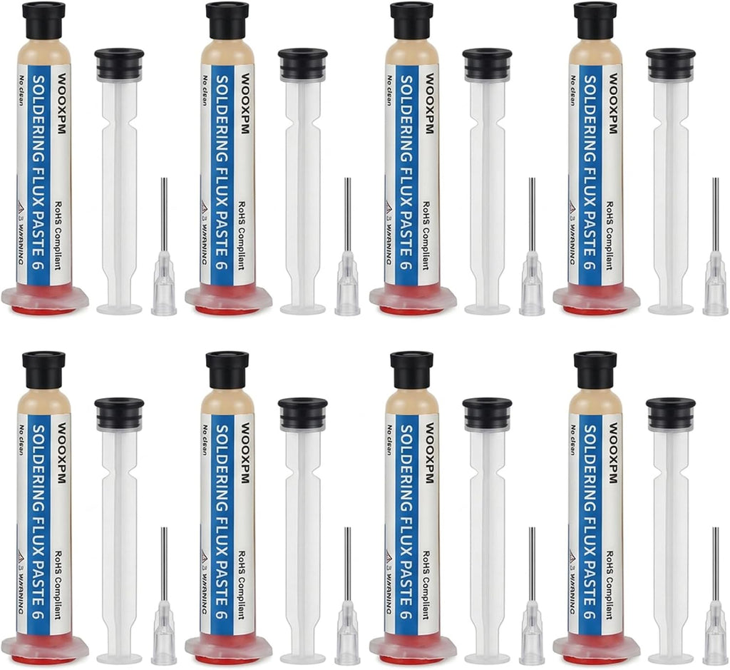 WOOXPM No Clean Soldering Flux Paste, 8 Pack, High Active Solder Paste for Electronics PCB Soldering, RoHS Compliant