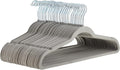 Slim Velvet Non-Slip Space Saving Suit Clothes Hangers, Closet Organizer, Gray/Silver, 50-Pack