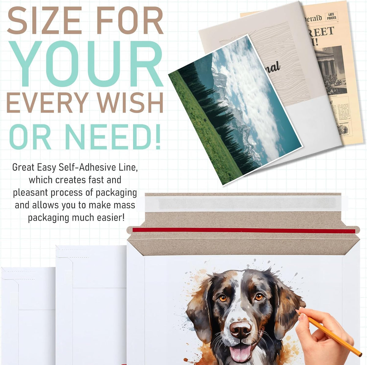 120 Pack Photo Mailers Rigid Cardboard Envelopes