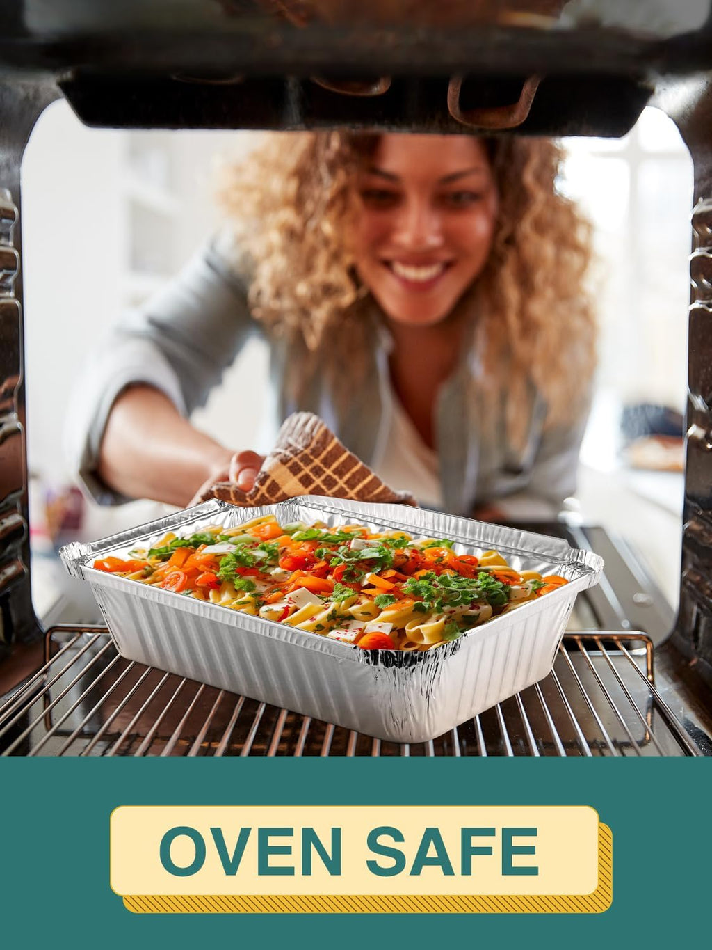 50 Pack 8x6 Disposable Aluminum Pans with Lids