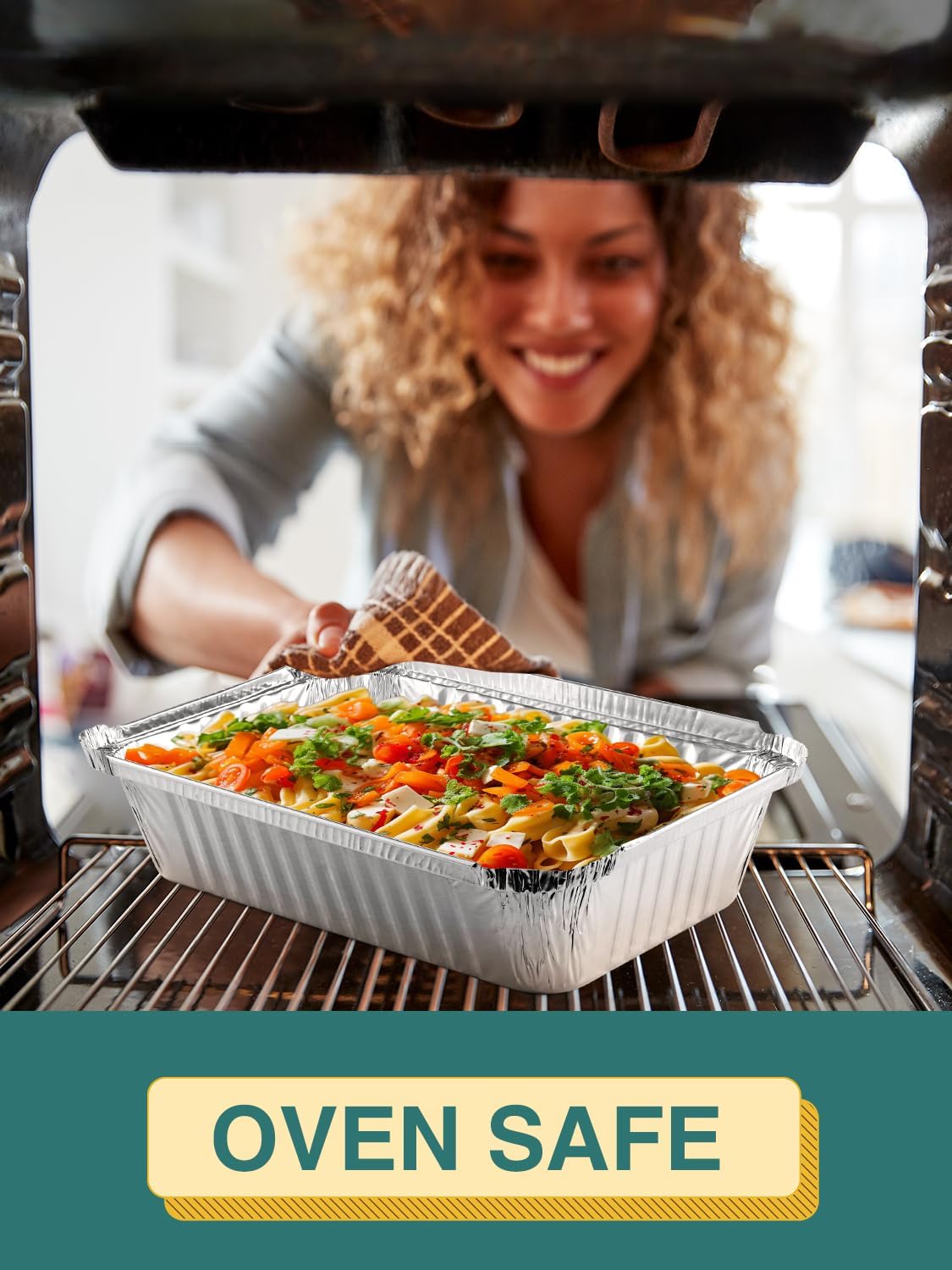 50 Pack 8x6 Disposable Aluminum Pans with Lids